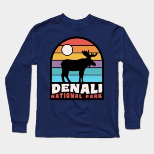 Denali National Park Moose Badge Long Sleeve T-Shirt